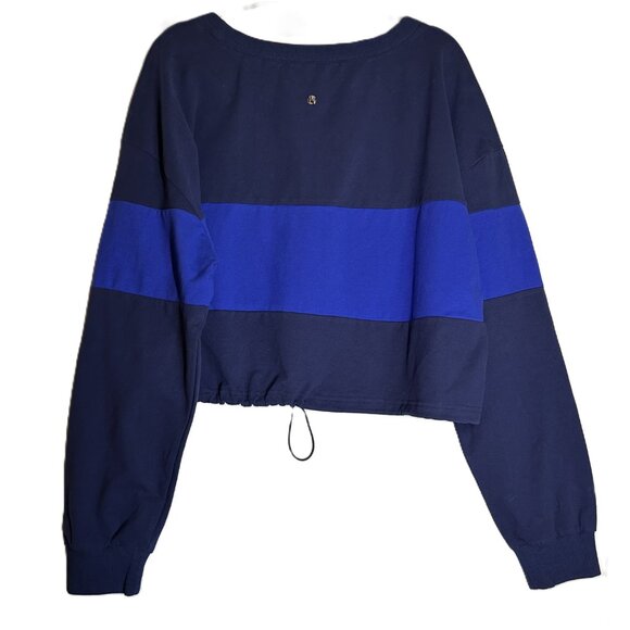 Buffbunny Sweatshirt Women's XXL Blue Cadi Cropped Long Sleeve Crewneck Pullover - Picture 6 of 16